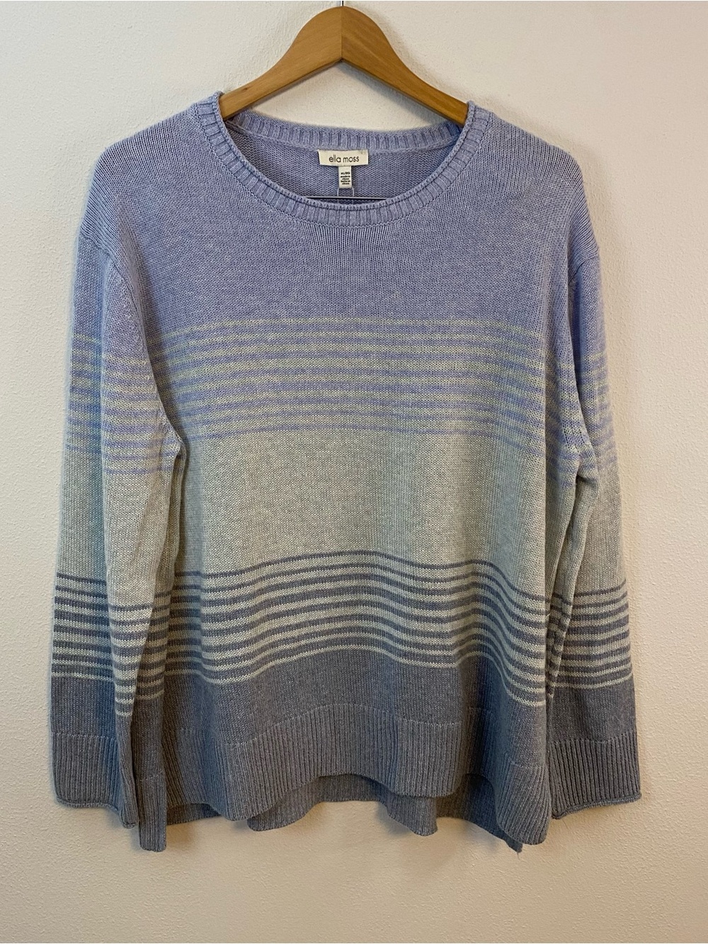 Ella Moss Blue‎ Striped Crewneck Sweater NWT Womens XL